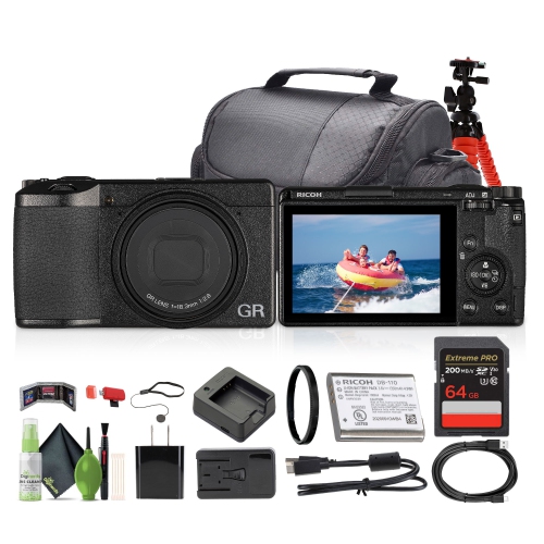 RICOH  Gr Iii Compact Portable Digital Camera + 64GB Memory Card + More
