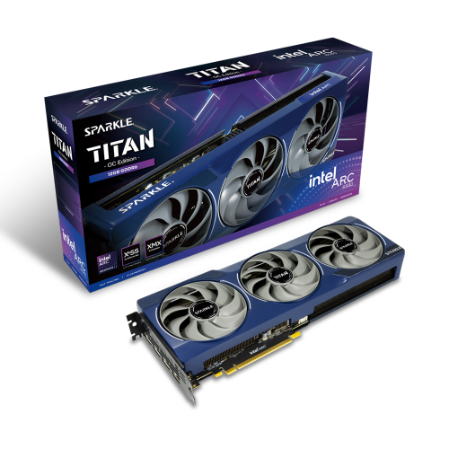 SPARKLE Intel Arc B580 TITAN OC, 12GB GDDR6, 192bits TORN Cooling 2.0, Axial Fan, Breathing Light, Metal Backplate, SB580T-12GOC