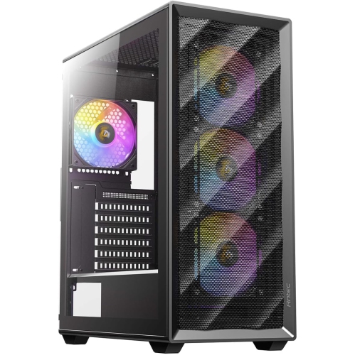 Antec – Boîtier ARGB AX85, tour mi-haute, ATX, M-ATX, ITX 4 ventilateurs ARGB 120&nbsp;mm, sans source, noirs
