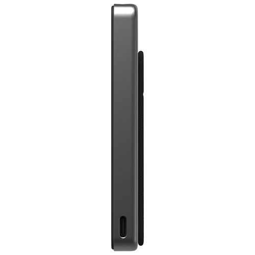 Chargeur portable mince USB-C 15 W 5000 mAh Powerstation de Mophie avec chargeur sans fil Qi2 et support - Noir