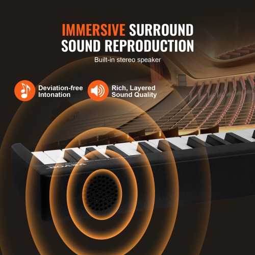 Clavier pliable VEVOR à 88 touches, Bluetooth et MIDI, piano électronique portatif pliable numérique avec sac à pédale forte, écouteurs à touches