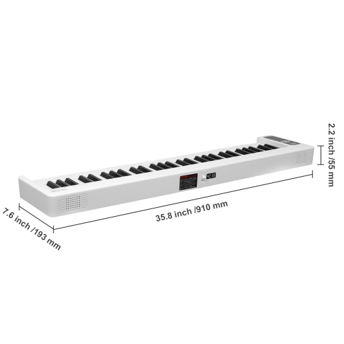 VEVOR 61 Key Folding Keyboard Piano, Bluetooth & MIDI, Portable Electronic Digital Foldable Piano with Sustain Pedal Touch Sensitive Lighted Keys