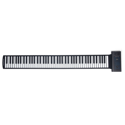 VEVOR 88 Keys Roll Up Keyboard Piano, 128 Rhythms, 128 Tones Portable Electric Digital Hand Roll Piano with Rechargeable Battery 2W Speaker LED