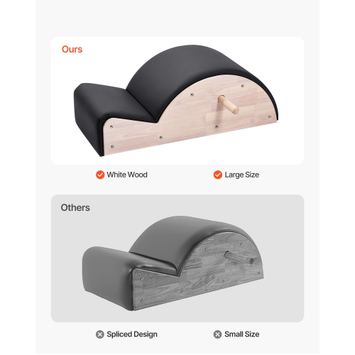 VEVOR Pilates Spine Corrector, Home Gym Yoga Pilates Accessory, Rubber Wood Fitness Training Tool, Arc Fitness Body Workout Equipment, for Spine