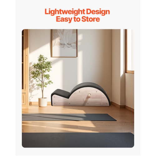 VEVOR Pilates Spine Corrector, Home Gym Yoga Pilates Accessory, Rubber Wood Fitness Training Tool, Arc Fitness Body Workout Equipment, for Spine