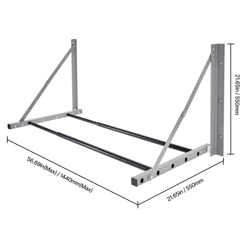 VEVOR 32" - 48" Wall Mounted Folding Tire Rack, Adjustable Tire Rack, Q235 Heavy-Duty Steel Tire Storage Rack for R14-R20 inch Standard Tires, Max