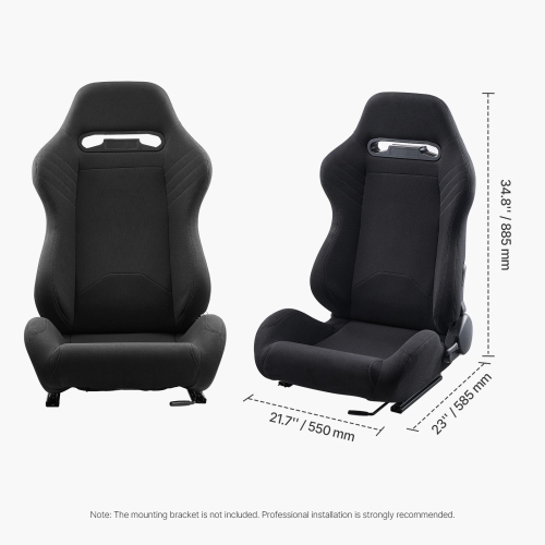 VEVOR 2 Set Racing Seat, Adjustable Racing Cockpit with Wide Angle Reclining & High-Resilience Foam, Comfortable Racing Chair with Polyester Fabric &