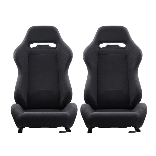VEVOR 2 Set Racing Seat, Adjustable Racing Cockpit with Wide Angle Reclining & High-Resilience Foam, Comfortable Racing Chair with Polyester Fabric &