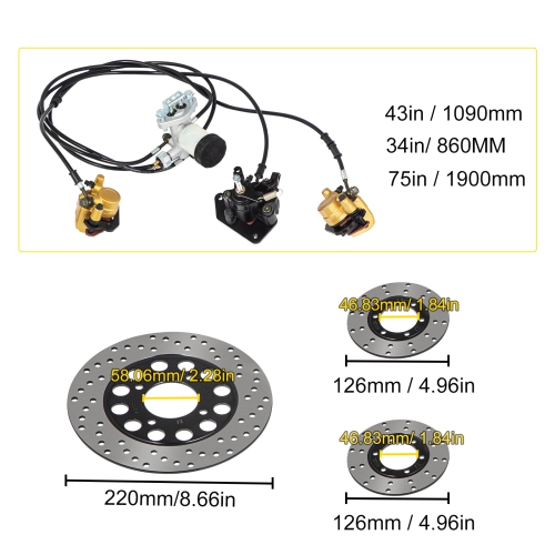 VEVOR Go-kart Brake Master Cylinder Kit Kd150brkit Hammerhead Hydraulic Universal