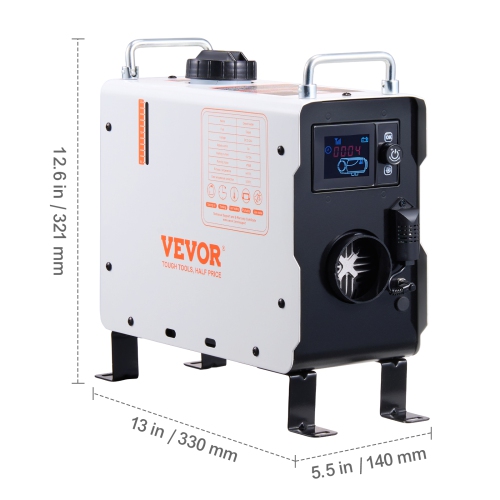 VEVOR 2KW Diesel Heater, 12V/24V All in One Diesel Air Heater, with Bluetooth APP Control, Remote Control and Display Screen, CO Alarm, Fast Heating