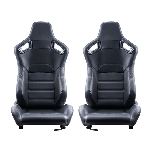 VEVOR 2 Set Racing Seat, Adjustable Racing Cockpit with Wide Angle Reclining & High-Resilience Foam, Comfortable Racing Chair with Soft PVC Leather &