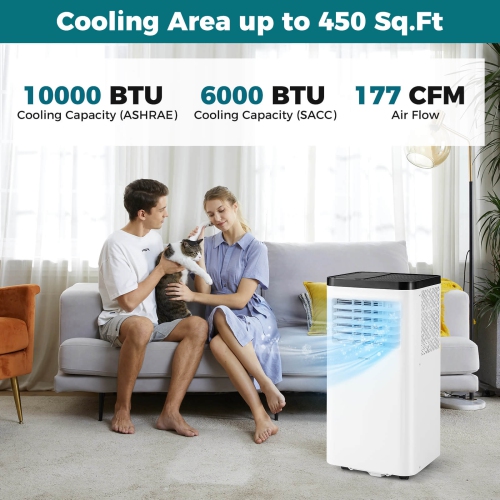 Costway 8000/10000 BTU Portable Air Conditioner with Fan and Dehumidifier Remote Control