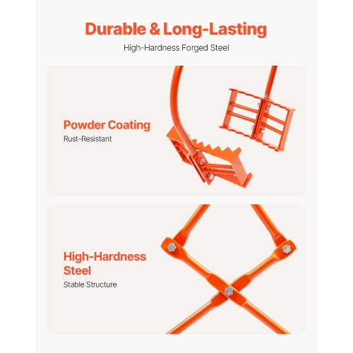 VEVOR 24in Stone Lifting Tongs, 2-Claw Rock Tongs, Heavy Duty Steel Log Tongs, 1100LBS Lifting Capacity, Swivel Log Grapple, Serrated Claw