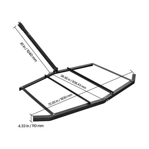 VEVOR 72" Width Drag Harrow, Q235 Steel Driveway Grader with Pin-Style Hitch, Driveway Tractor Gravel Level Driveway Grader for ATVs, UTV, Garden