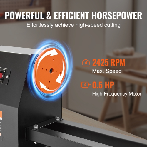Tour en bois VEVOR 14 po x 40 po, machine à tourner en bois 370 W de 0,5 HP, 4 vitesses réglables 885/1245/1715/2425 RPM avec