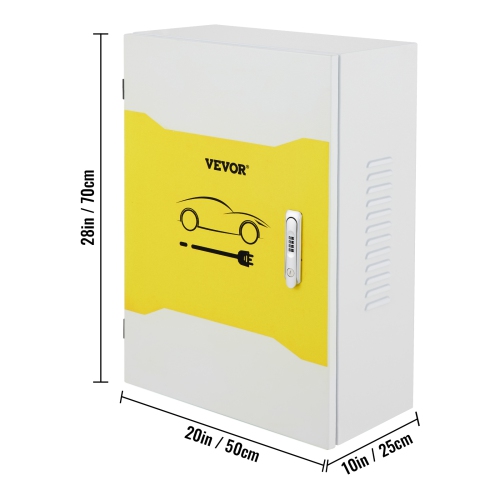 VEVOR 28'' x 20'' x 10'' Tesla Charger Station Box, Outdoor Cable Box Charging Box Cable Organizer, IP32 Waterproof Dustproof Cool Roll Steel