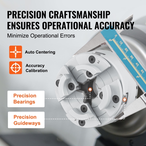 VEVOR KP2-3/4 Lathe Chuck, 4-Jaw 2.75" Diameter, Metal Lathe Chuck Turning Machine Accessories,Self-centering Tool,for Lathe, Precision