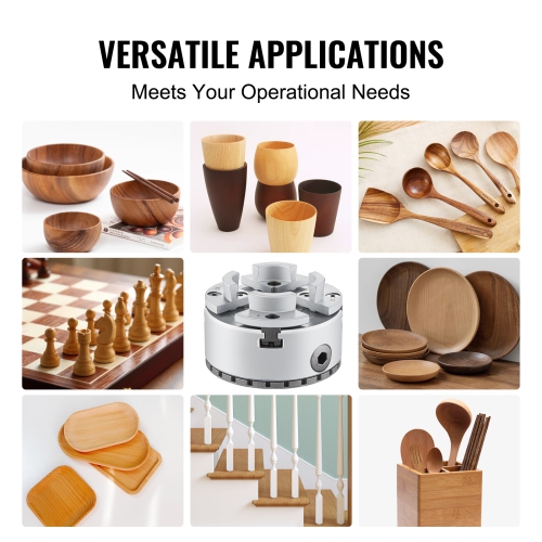 VEVOR KP2-3/4 Lathe Chuck, 4-Jaw 2.75" Diameter, Metal Lathe Chuck Turning Machine Accessories,Self-centering Tool,for Lathe, Precision