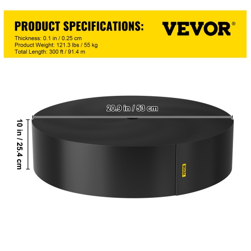 VEVOR 10 inch Depth Landscape Edging, 300 ft Total Length, Recycled HDPE Coiled Terrace Board, Flexible Bender Border for Landscaping, Lawn, Garden,