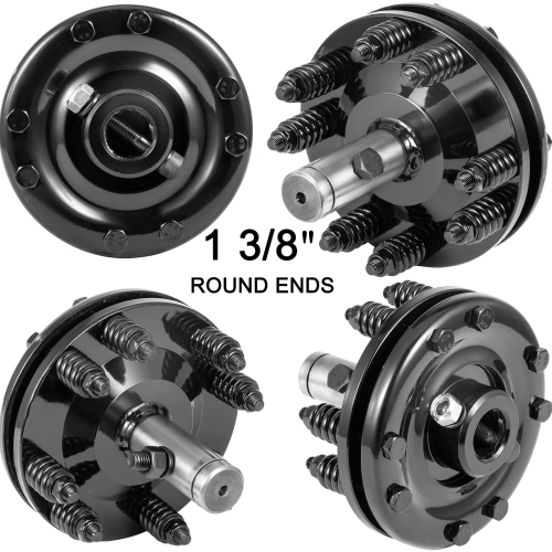 VEVOR 1 3/8" PTO Slip Clutch, Smooth Round Ends PTO Friction Clutch, Carburized Steel Tractor Slip Clutch, Adjustable Rotary Cutter Slip Clutch,
