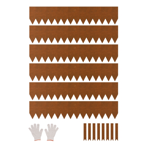 VEVOR 6 Packs Steel Landscape Edging, 40 x 8 in Weather-Resistant & Pre-Rust Metal Landscape Edging, Bendable Garden Edging Border, Lawn Edging for