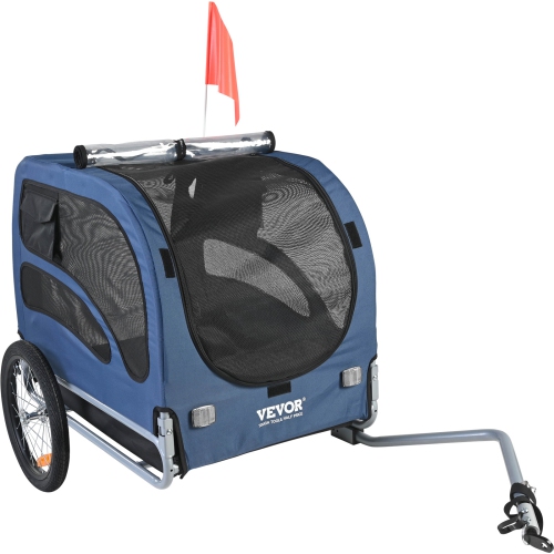VEVOR 100 lbs Load Dog Bike Trailer, Pet Cart Bicycle Carrier, Easy Folding Frame with Quick Release Wheels, Universal Bicycle Coupler, Reflectors,
