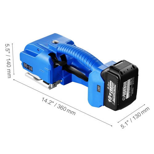 VEVOR 0.35"-0.63" Electric Strapping Machine, Portable Electric Banding Tool with Digital Display, 2 x 5000mAh Battery Powered Automatic Strapping