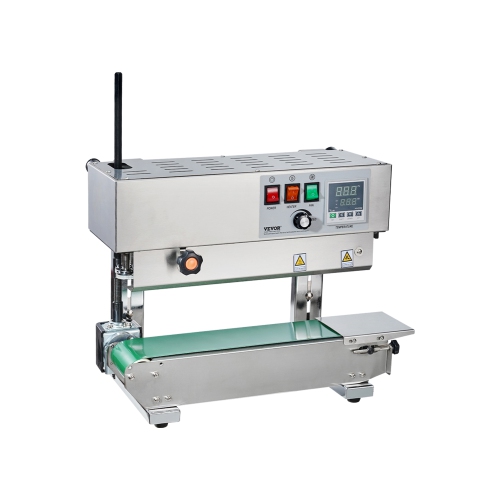 VEVOR 0.24-0.47 in Continuous Bag Band Sealing Machine,6-12 mm Seal Width, Vertical Band Sealer Machine with Digital Temperature Control, Stainless