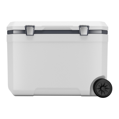 VEVOR 45 QT Portable Cooler, Wheeled Cooler with Ice Retention, Heavy-Duty Handles and Cup Holder, Lightweight Rigid Material Insulated Portable