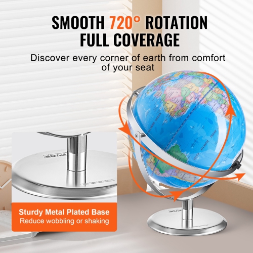 Globe parlant 9&nbsp;po/228,6&nbsp;mm VEVOR, Globe interactif pour l'apprentissage précoce des enfants, Globe éducatif avec stylo intelligent et
