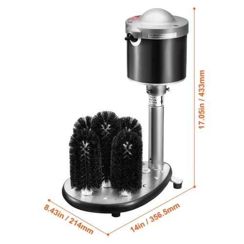 VEVOR 5-Brush Electric Commercial Glass Washer, Bar Glass Cleaner, 600 cups/h Machine, Bar Glass Washer for Champagne Glasses, Beer Cups, Mugs,