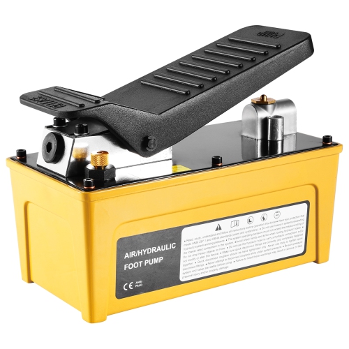 VEVOR 10,000PSI Air Hydraulic Pump, 0.42 Gal Reservoir, NPT 3/8 In Oil Outlet, NPT 1/4 In Inlet, Aluminum Shell Air Actuated Treadle Foot Pump, for