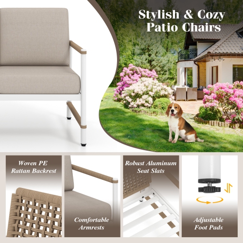 Gymax Set Of 8 Patio Furniture Set Patio Loveseat Sofa w/ 2 Coffee Table 4 Single Couch