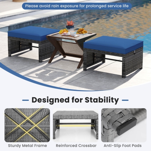 Gymax Set Of 6 Patio Furniture Outdoor Sectional Conversation PE Rattan Sofa Set