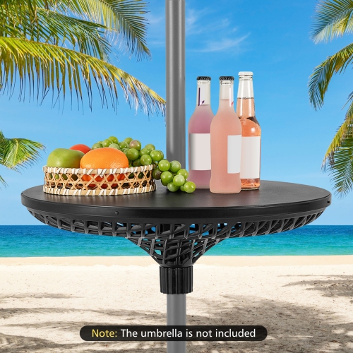 Gymax Outdoor Umbrella Table Tray Fit 1.5''/1.34''/1.26'' Umbrella Poles for Backyard
