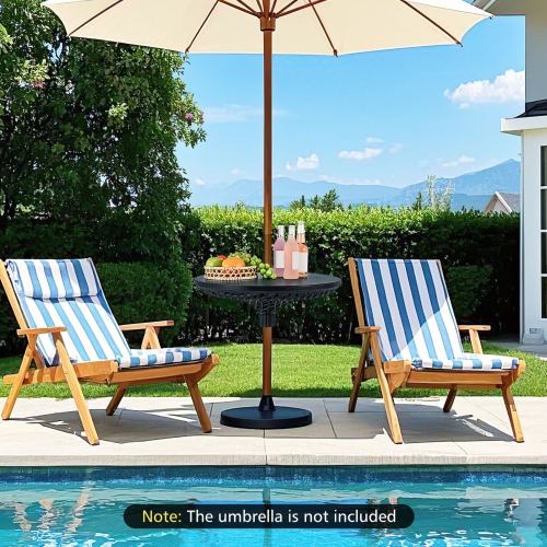 Gymax Outdoor Umbrella Table Tray Fit 1.5''/1.34''/1.26'' Umbrella Poles for Backyard