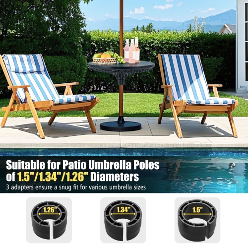 Gymax Outdoor Umbrella Table Tray Fit 1.5''/1.34''/1.26'' Umbrella Poles for Backyard