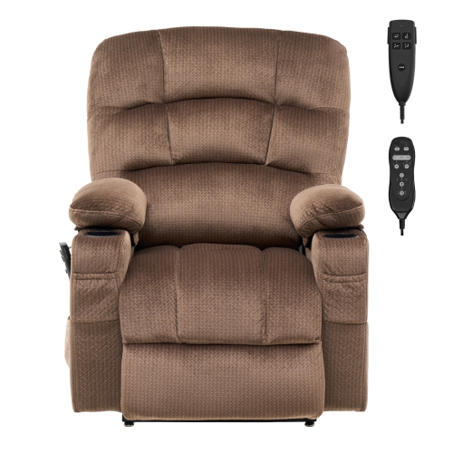VEVOR Power Lift Recliner Chair, with Heat and Massage for Elderly, Dual Motor Recliner Chair with 2 Cup holders and USB Port, Position Adjustment