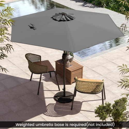 Gymax 7.5 ft Patio Umbrella Outdoor Heavy Duty Market Umbrella w/ Push Button Tilt