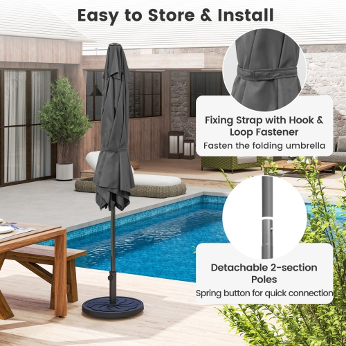 Gymax 7.5 ft Patio Umbrella Outdoor Heavy Duty Market Umbrella w/ Push Button Tilt