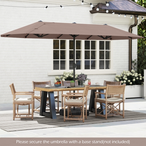 Gymax 13 FT Double-sided Patio Umbrella Outdoor Large Twin Size Umbrella