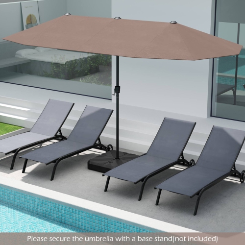 Gymax 13 FT Double-sided Patio Umbrella Outdoor Large Twin Size Umbrella
