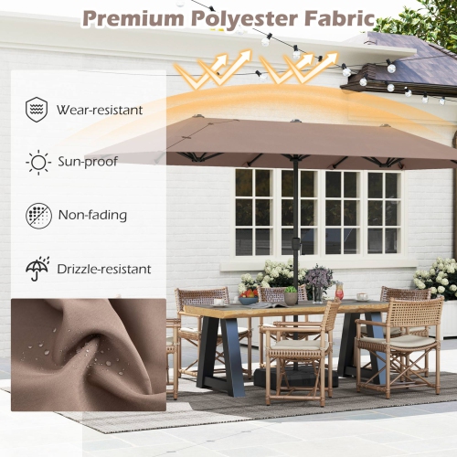 Gymax 13 FT Double-sided Patio Umbrella Outdoor Large Twin Size Umbrella