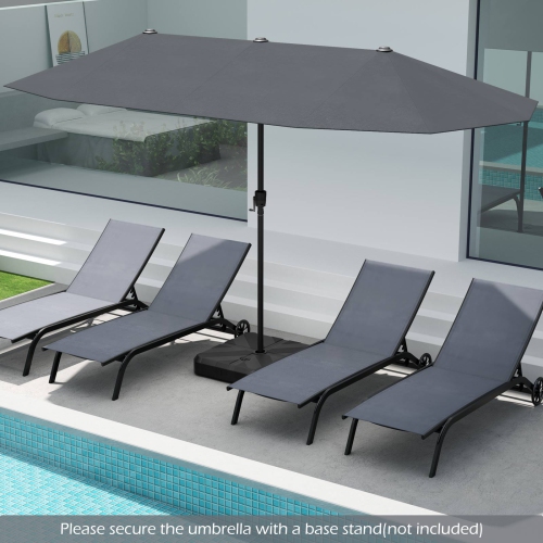 Gymax 13 FT Double-sided Patio Umbrella Outdoor Large Twin Size Umbrella