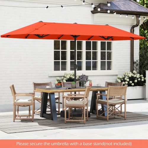 Gymax 13 FT Double-sided Patio Umbrella Outdoor Large Twin Size Umbrella