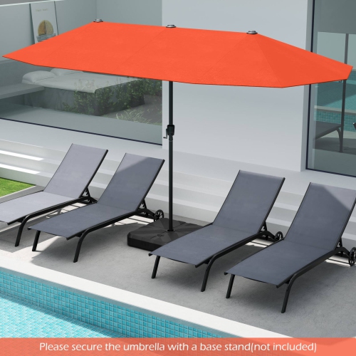 Gymax 13 FT Double-sided Patio Umbrella Outdoor Large Twin Size Umbrella