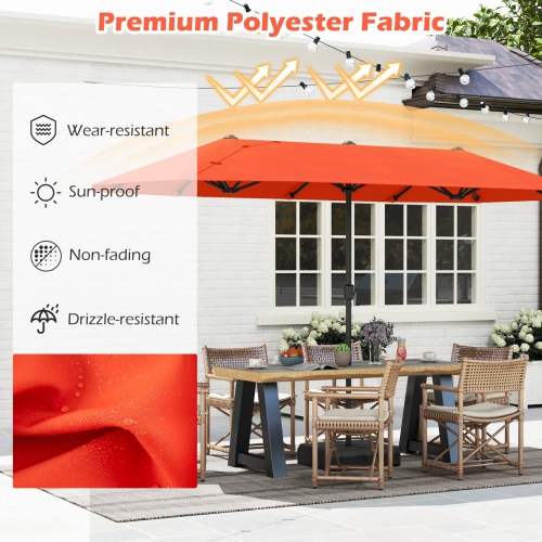 Gymax 13 FT Double-sided Patio Umbrella Outdoor Large Twin Size Umbrella
