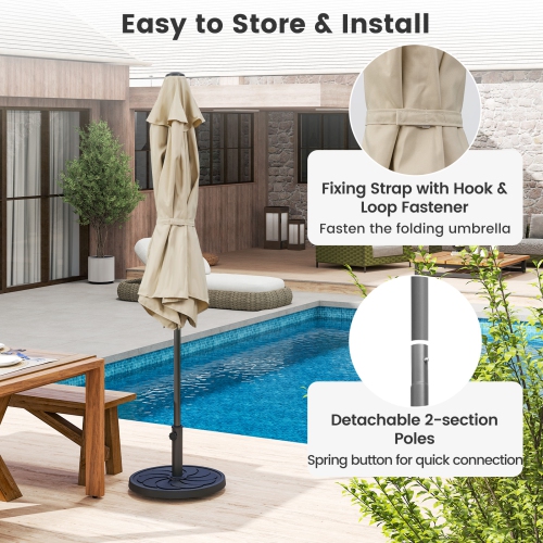 Gymax 7.5 ft Patio Umbrella Outdoor Heavy Duty Market Umbrella w/ Push Button Tilt