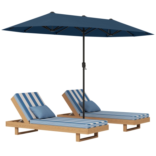 Gymax 13 FT Double-sided Patio Umbrella Outdoor Large Twin Size Umbrella