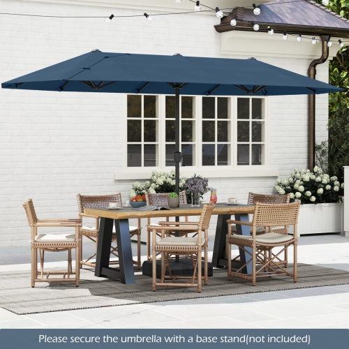 Gymax 13 FT Double-sided Patio Umbrella Outdoor Large Twin Size Umbrella